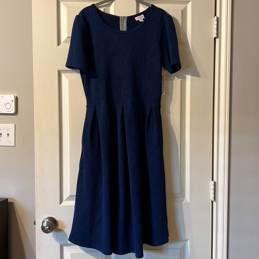 LuLaRoe Amelia Dress Large Navy